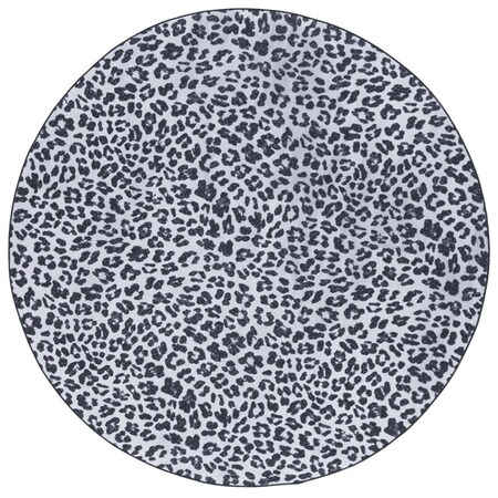 Safavieh 6 x 6 ft. Faux Hide Ivory & Black Power Loomed Round Rug FAH505A-6R